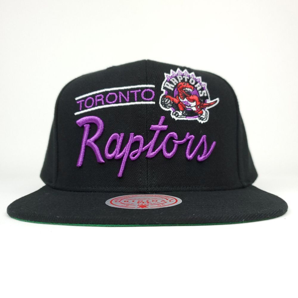 Toronto Raptors Mitchell & Ness NBA Snapback Hat Cap Script 3D Logo Black NWT - Picture 2 of 8